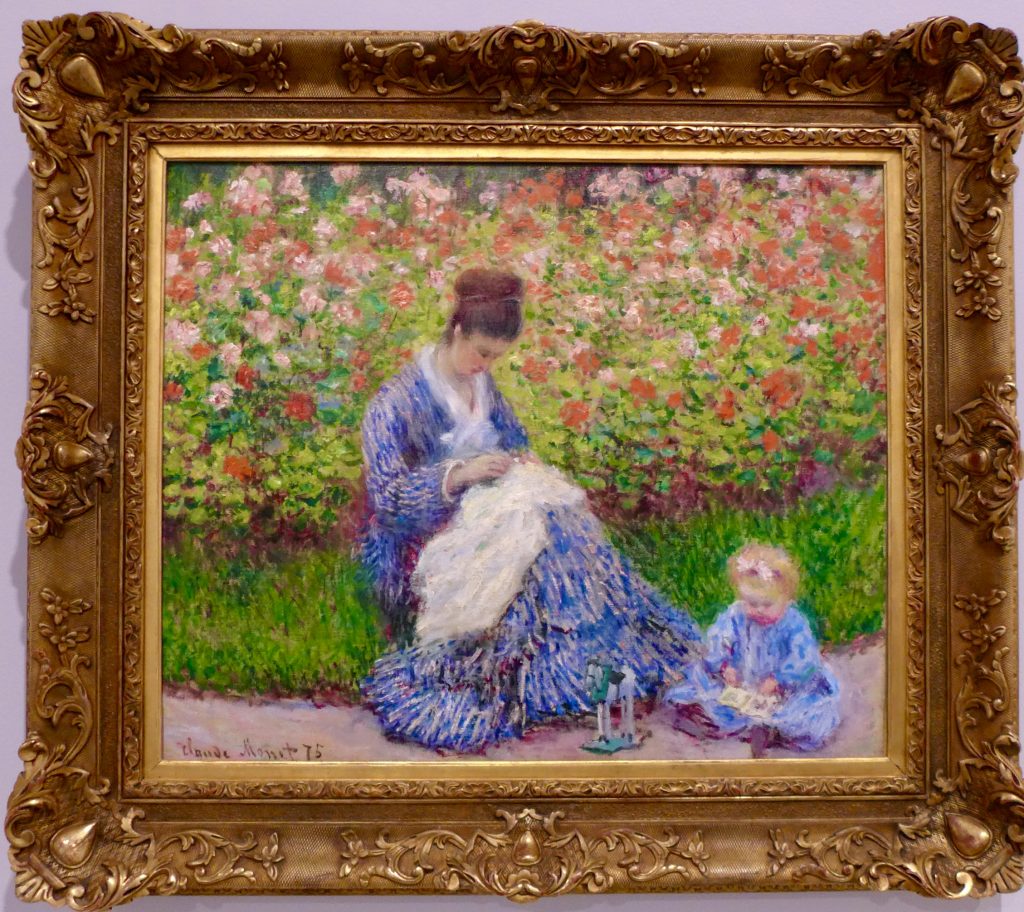 Claude Monet  French 1840–1926  Camille Monet and a child in the artist's garden in Argenteuil 1875  oil on canvas  Museum of Fine Arts, Boston  Anonymous gift in memory of Mr. and Mrs. Edwin S. Webster 