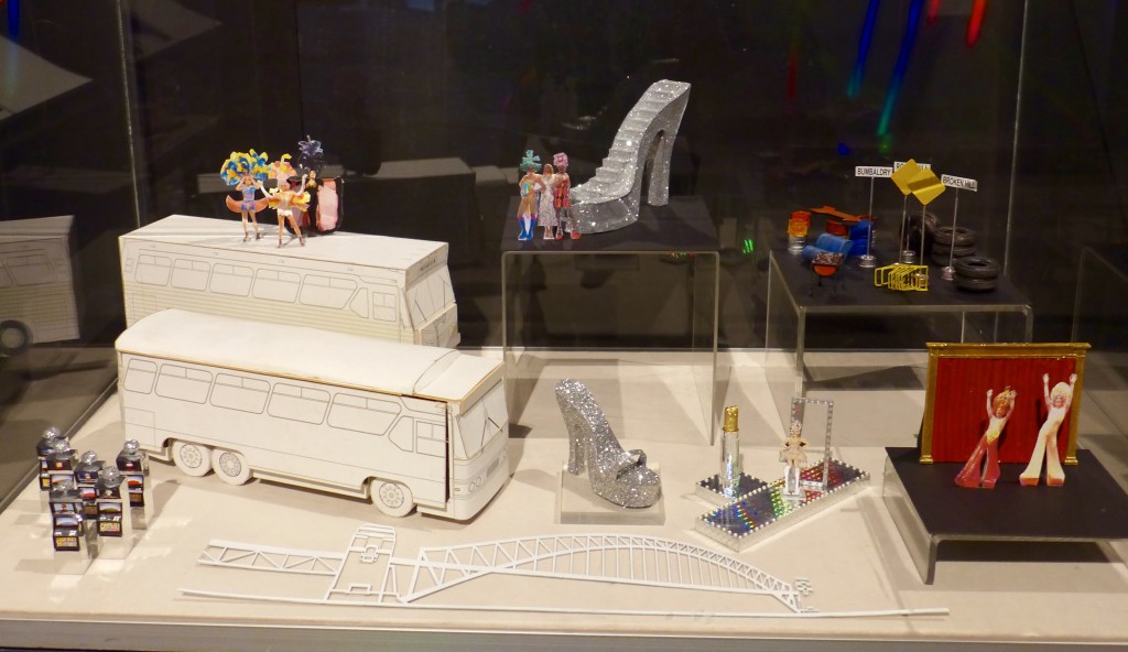 Bus model and stage elements designed by Brian Thomason for 'Priscilla, Queen of the Desert:  The Muscial' Palace Theatre, London , 2009.  Model made by Robert Deim.  Gift of Brian Thomson 2015 Australian Performing Arts Collection.  Photograph:  GRACIE