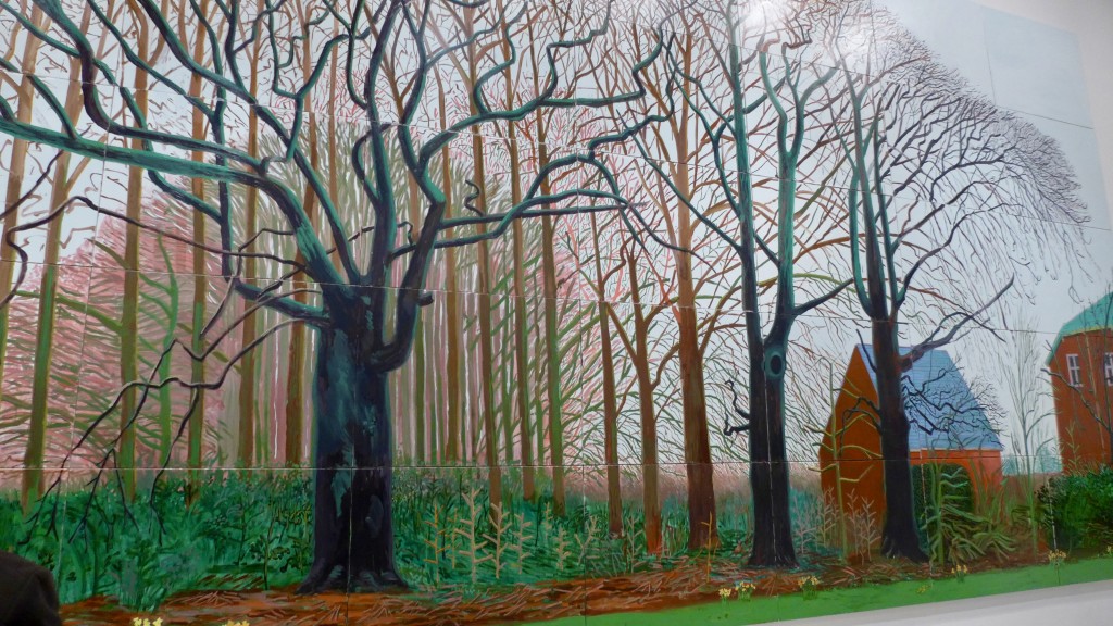 Section of 'Bigger Trees Near Warter' 50 oil on canvas panels  Photograph:  GRACIE
